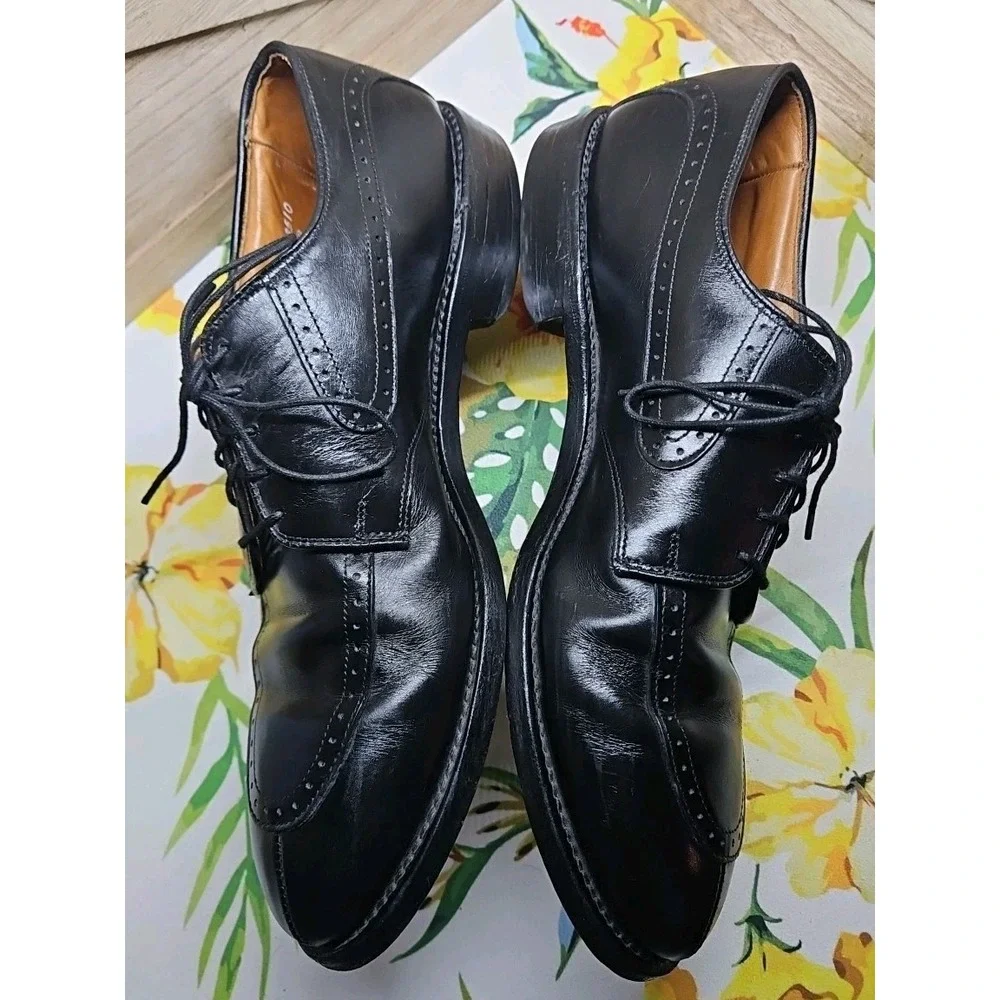 Allen Edmonds 10.5 Kingsley Black‎ Leather Oxford Lace Up Loafer Career #448